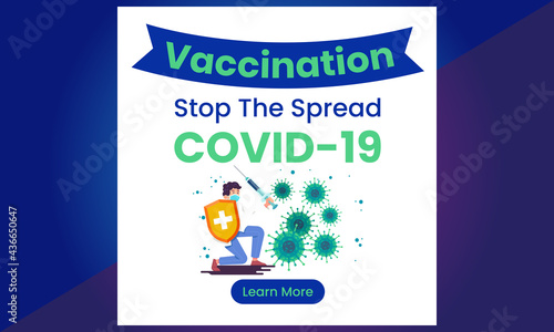 Corona Virus Vaccine Social Media, Stop Covid-19 concept, Prevention of Covid-19, People keeping distance for infection risk and disease, Coronavirus, Vector Illustration, Stock Illustration