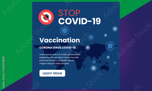 Corona Virus Vaccine Social Media, Stop Covid-19 concept, Prevention of Covid-19, People keeping distance for infection risk and disease, Coronavirus, Vector Illustration, Stock Illustration