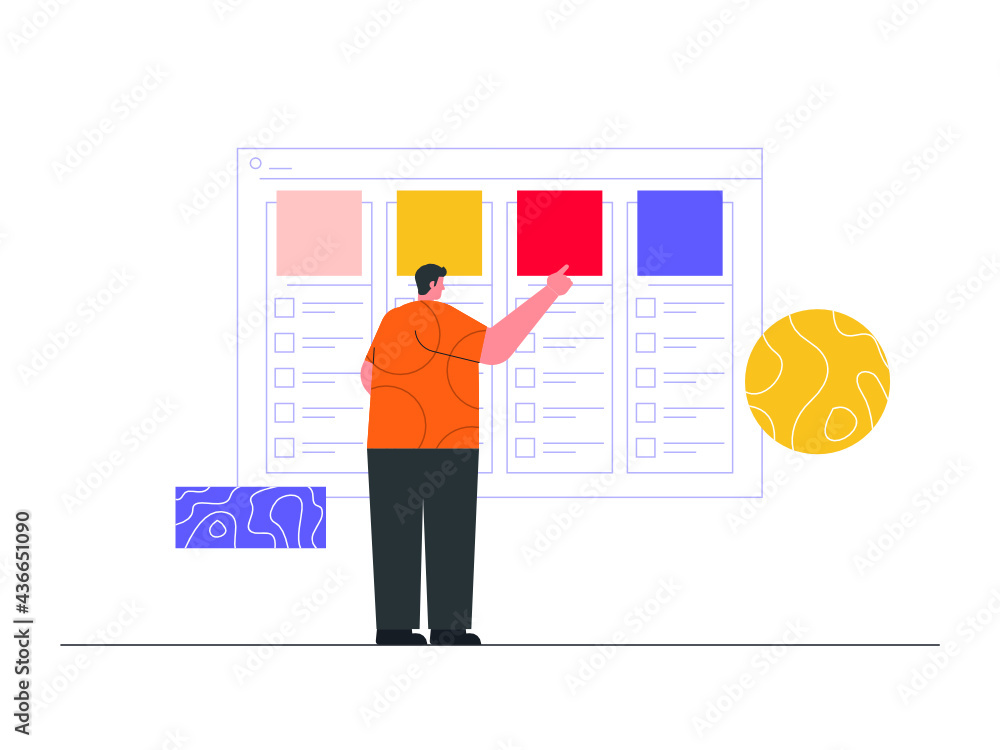 Real-Time Schedule Vector Illustration