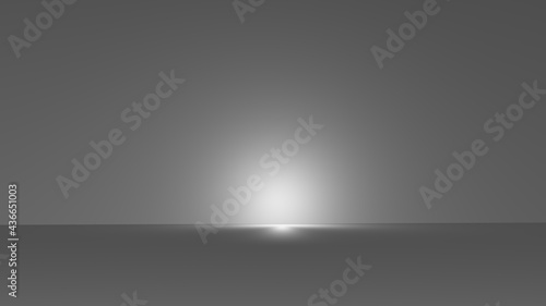 White abstract room in dark background with one bottom spotlights for silhouette advertising, technology, banner, cosmetic ads, showroom, fashion, Sci-Fi Product display concept as 3D rendering