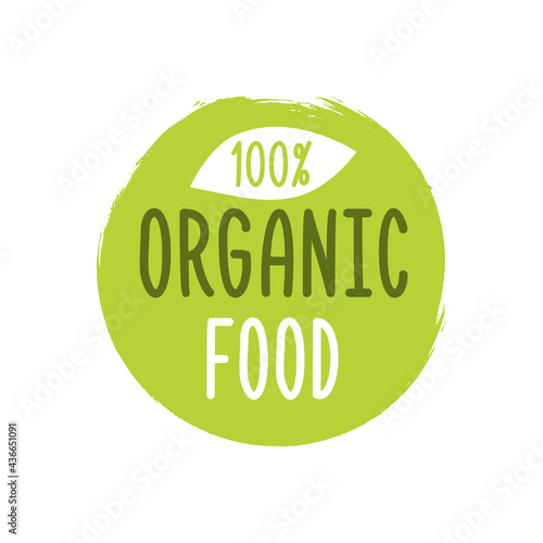 Vegan, Eco, Bio, Organic, Fresh, Healthy, 100 percent, natural food. Natural product. Emblem, cafe, logos, badges, tags, label, tag, packaging. Vector illustration.