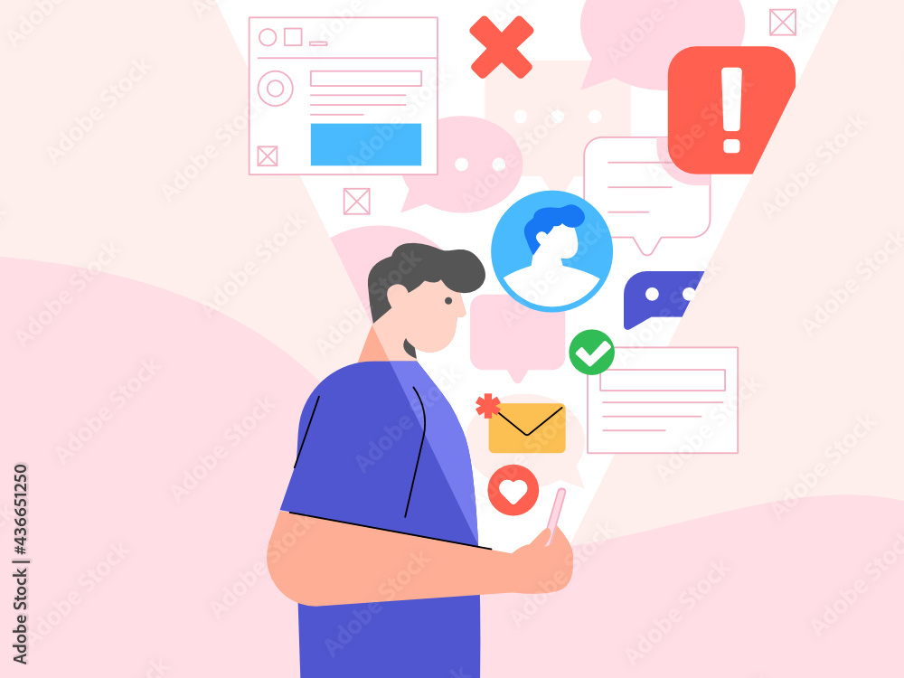 Notification Helps to See Everything Vector Illustration