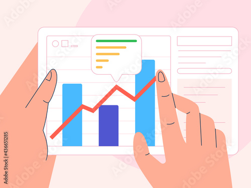 Tracking Business Progress Vector Illustration