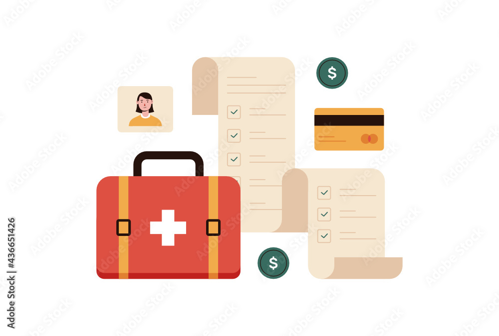 Hospital Bills Vector Illustration Hospital Bills Vector Illustration