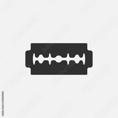 Razor blade silhouette on white background.