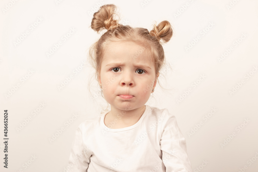 Little cute girl on the light background Little cute girl on the light background