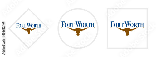 fort worth flag icon set. vector illustration isolated on white background	 photo