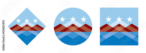 Peoria flag icon set isolated on white background	 photo