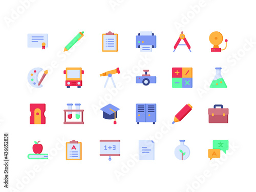 School and Education Flat Icon Set © designspace