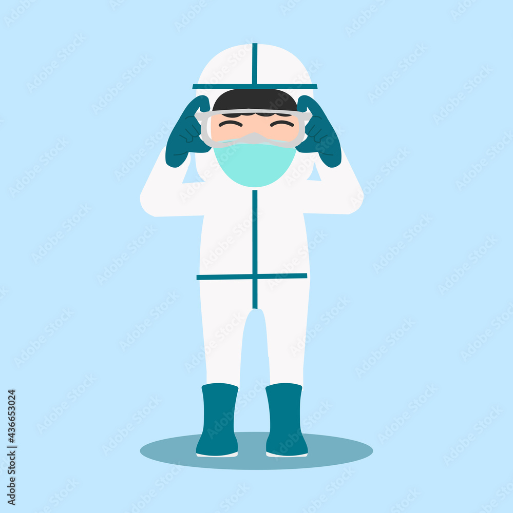 Doctor wearing PPE Costume vector