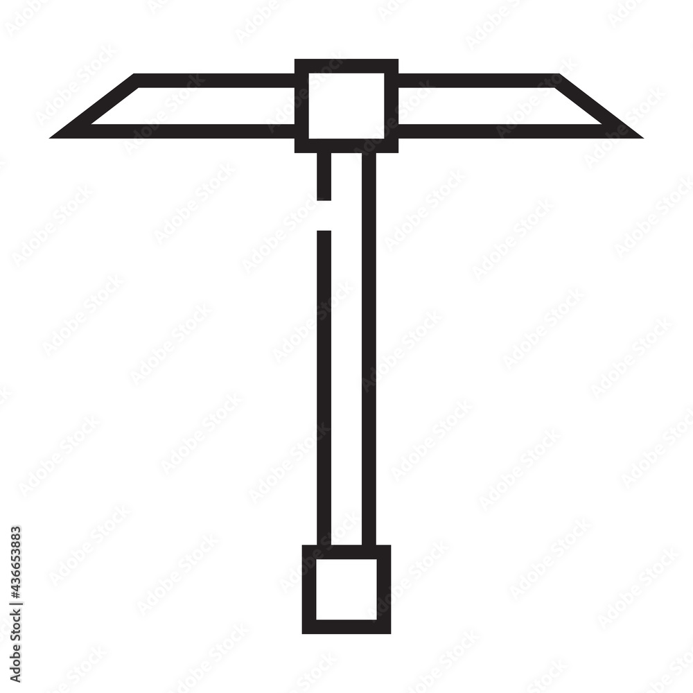Kirk miner outline icon isolated on white background. Kirk miner outline icon isolated on white background.