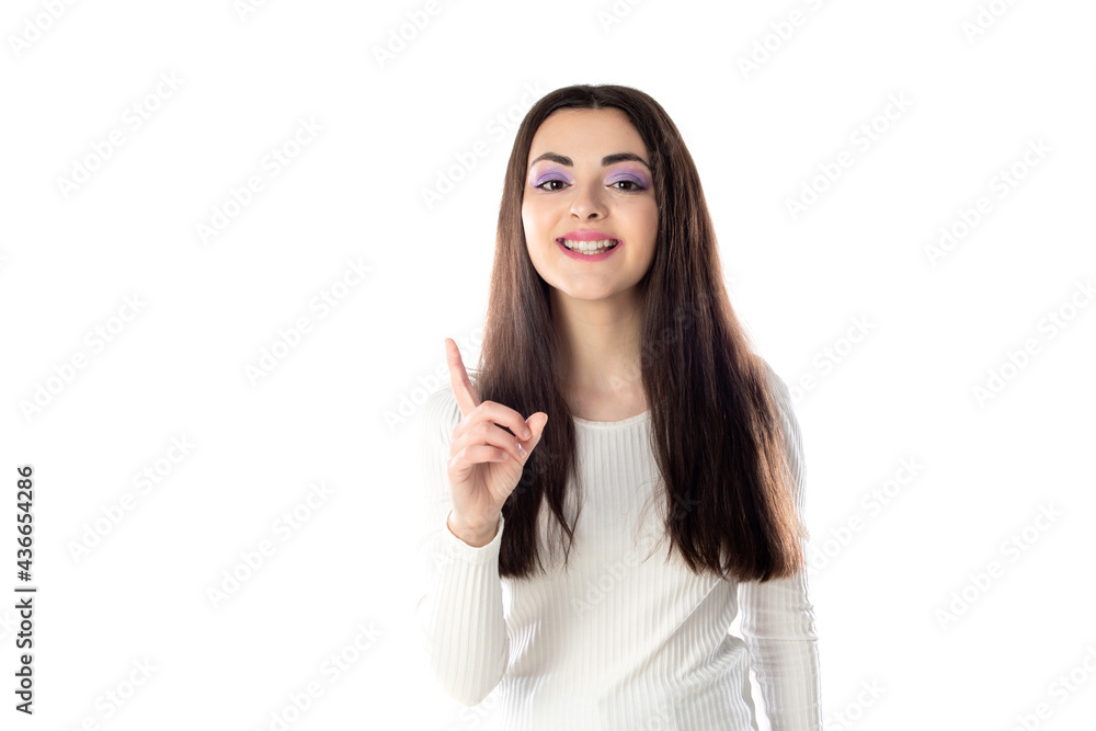 Portrait of beautiful teen girl with purple makeup closeup Portrait of beautiful teen girl with purple makeup closeup