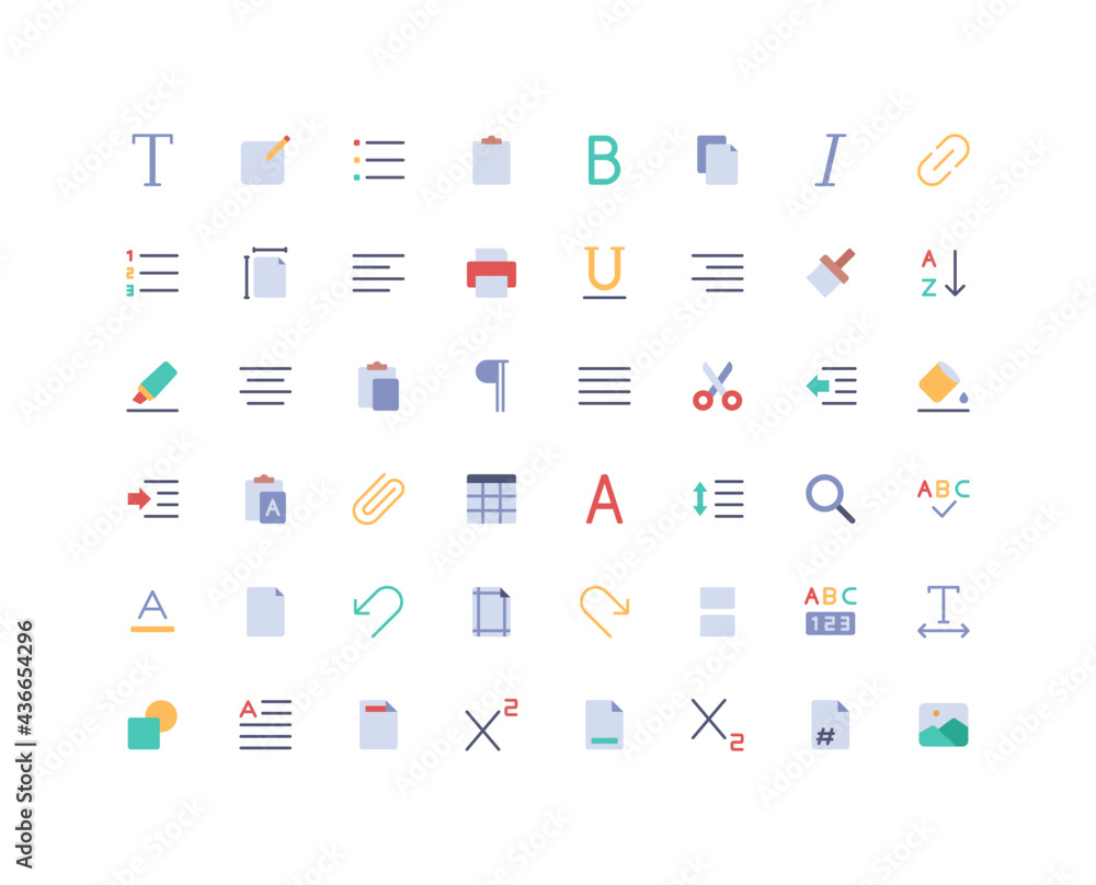 Text Editor Flat Icon Set Text Editor Flat Icon Set