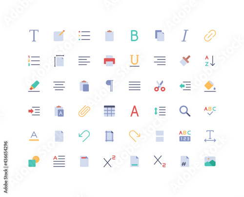 Text Editor Flat Icon Set