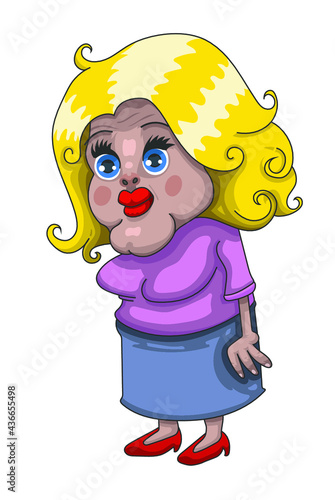 Caricature d'une femme en jupe