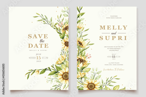 Watercolor Sunflower Invitation Card