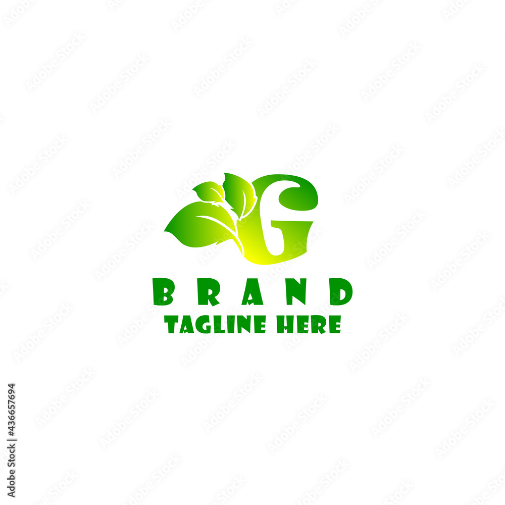 Logo Vector graphic elegant green possible font symbol alphabet Letter G botanical natural Logo Vector graphic elegant green possible font symbol alphabet Letter G botanical natural