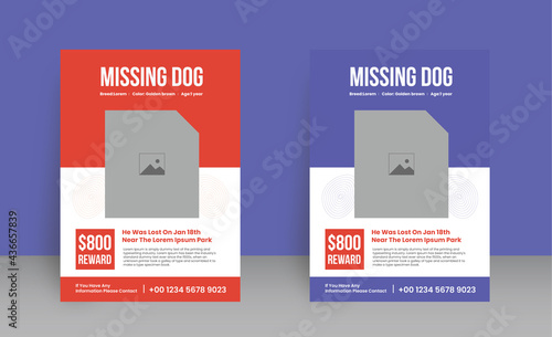 Missing dog poster design template | lost dog poster |missing dog brochure| lost dog flyer | missing pets | missing animals | pet lost 