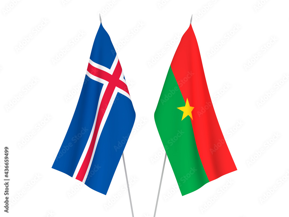 Iceland and Burkina Faso flags