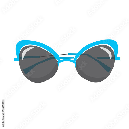 Cartoon Isolated Sunglasses Vector Illustration. Realistic sun glasses isolated on white background.