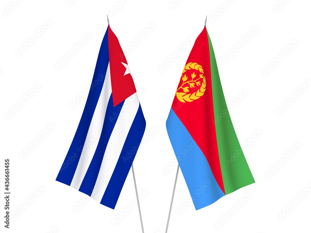 Cuba and Eritrea flags