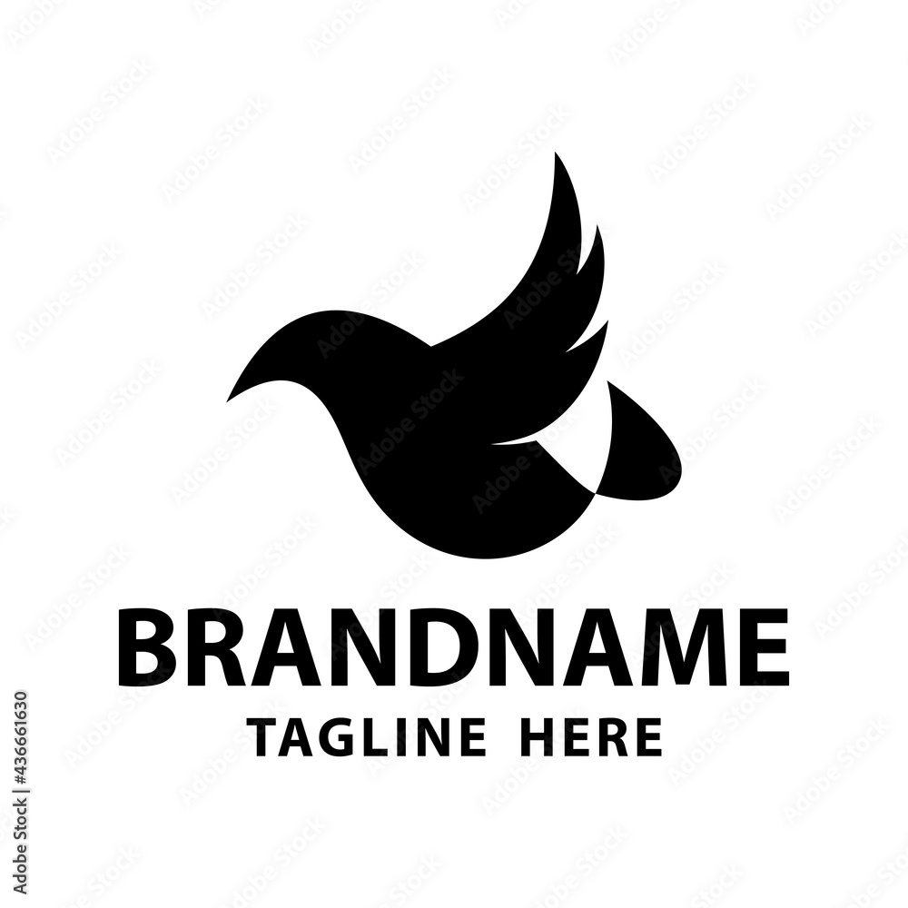 Modern vector graphic of silhouette bird logo Modern vector graphic of silhouette bird logo