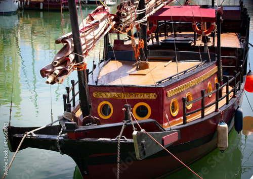 vintage ship docked on a marina in Southern Spain photo