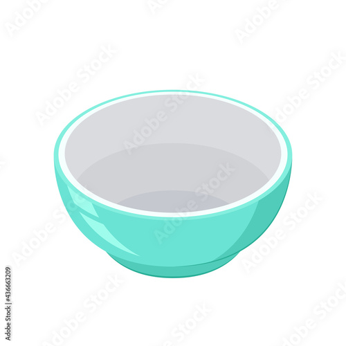 Blue Bowl. Bowl on white background. bowl vector.