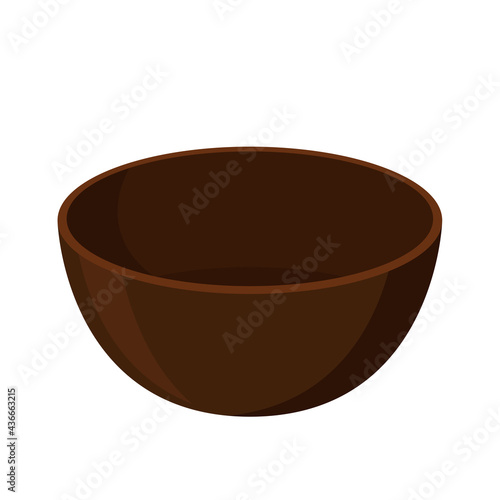 Brown Bowl. Bowl on white background. bowl vector.