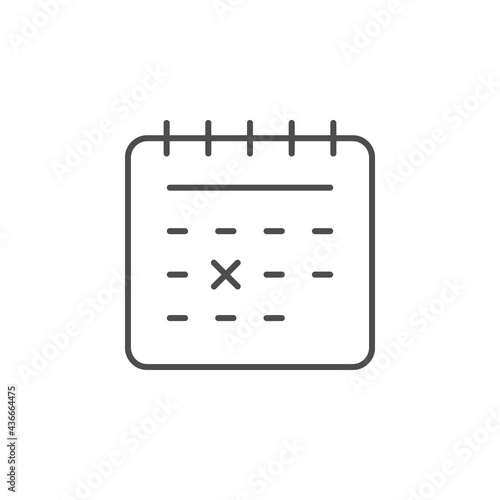 Calendar date line outline icon