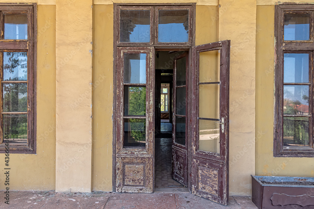 Novo Milosevo, Serbia - May 04, 2021: Karaconji Castle in Novi Milosevo was built in 1857 and is one of the cultural monuments of great importance.