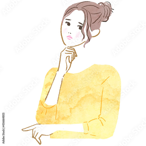 女性の上半身のイラスト