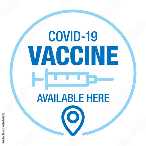 Covid 19 vaccine vector icon badge.