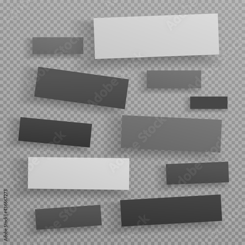 White and grey different size rectangular shapes with shadow are on squared background for your text