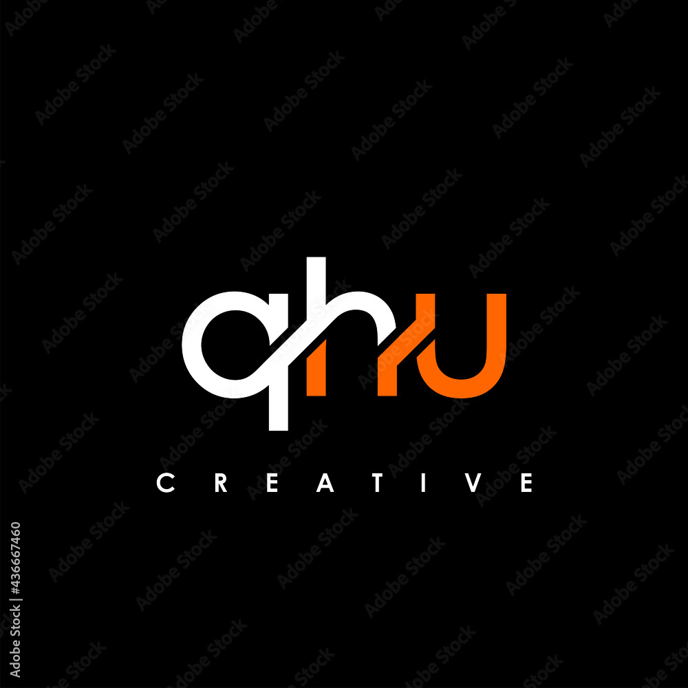 Fototapeta premium QHU Letter Initial Logo Design Template Vector Illustration