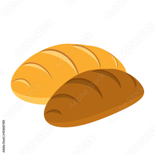 Cartoon vector illustration isolated object delicious food bread