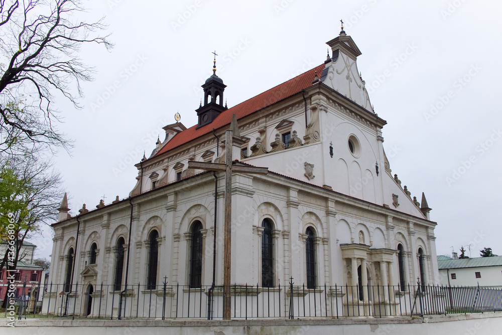 Cathedral of the Resurrection and St. Thomas the Apostle, Zamosc. Ancient European architecture, landmark.