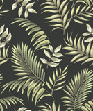 Summer tropical vector pattern. jungle botanical illustration with palm leaves.