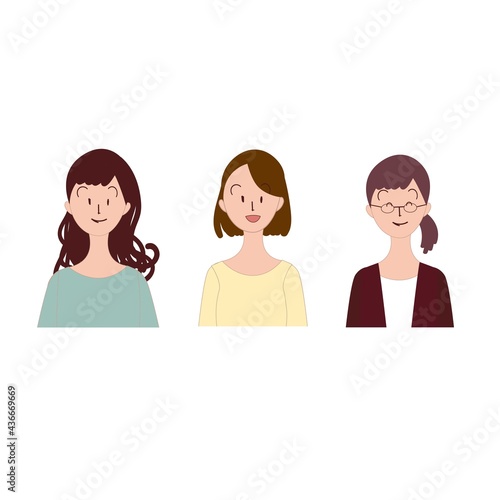 複数の女性　セット　日本人
