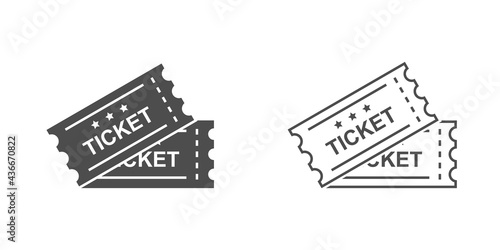 Tickets icon set simple design