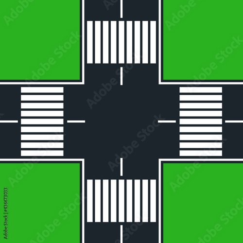 crossroad with crosswalks