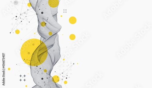 Modern science or technology abstract background. Cyberspace surface illustration. Vector.