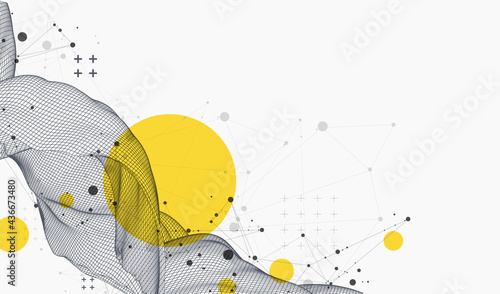 Modern science or technology abstract background. Cyberspace surface illustration. Vector.