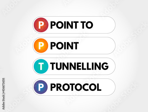 PPTP - Point to Point Tunnelling Protocol acronym, technology concept background © dizain