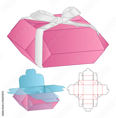 Box packaging die cut template design. 3d mock-up
