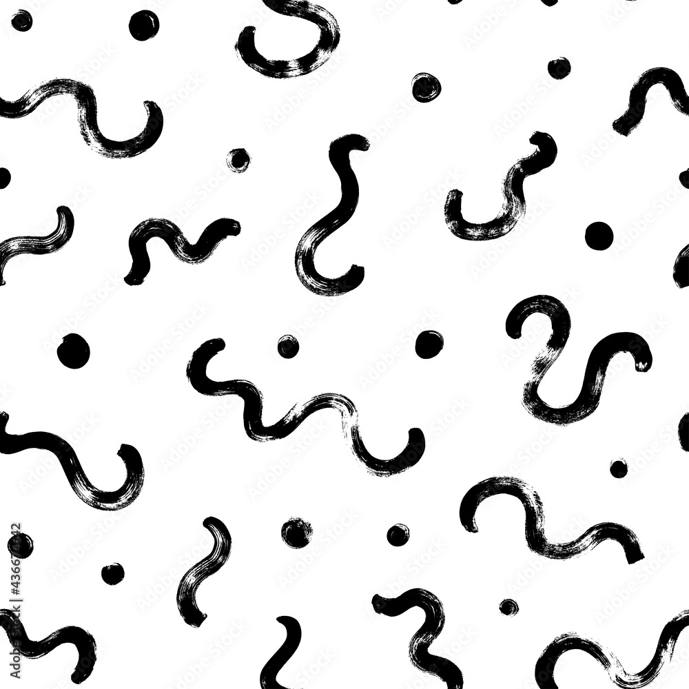 Seamless black and white chaotic design. Hand drawn vector rounded shapes and circles. Curved and curly grungy lines. Scribbled rough brushstrokes. Biological grunge squiggle lines, structure. Seamless black and white chaotic design. Hand drawn vector rounded shapes and circles. Curved and curly grungy lines. Scribbled rough brushstrokes. Biological grunge squiggle lines, structure.
