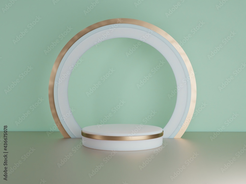 Scene with podium for mock up presentation in minimalism style with copy space, 3d render abstract background Scene with podium for mock up presentation in minimalism style with copy space, 3d render abstract background