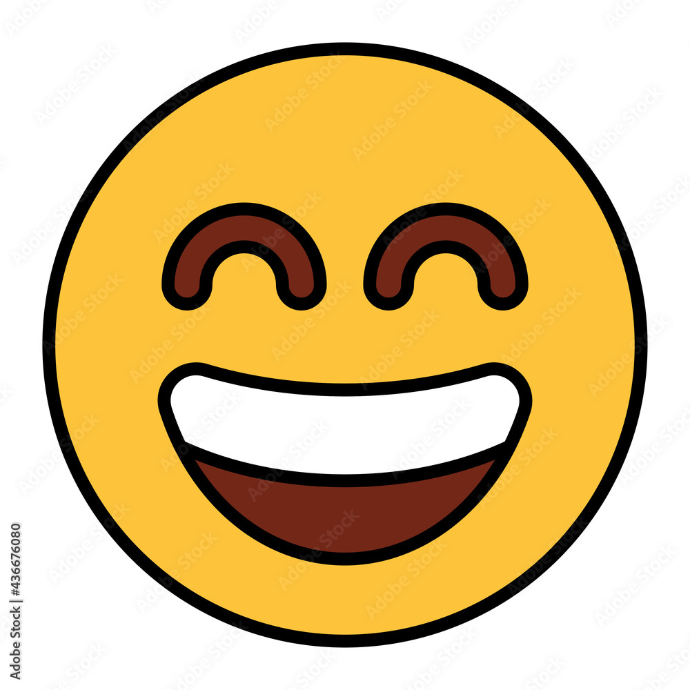 Filled color outline style emoji laughing. Filled color outline style emoji laughing.