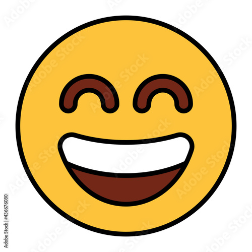 Filled color outline style emoji laughing.