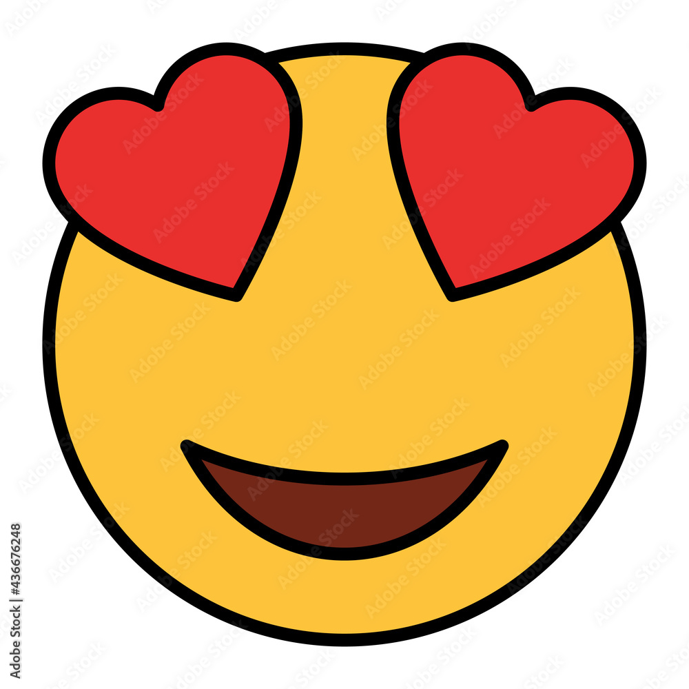 Filled color outline style emoji love. Filled color outline style emoji love.